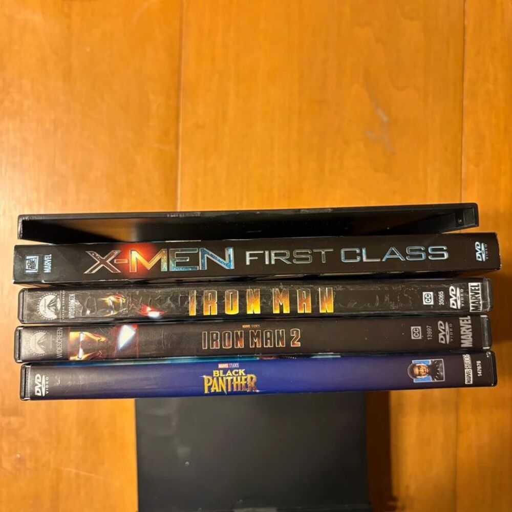 Marvel Superhero DVD Bundle Iron Man 1 2 X-Men First Class Black Panther